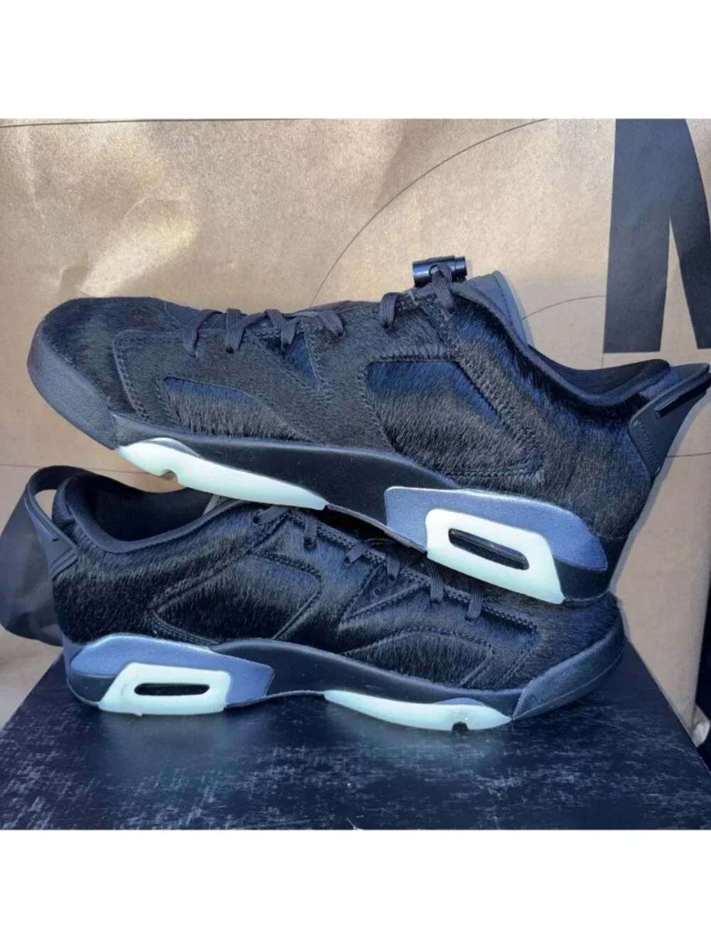 NEW Nike Jordan 6 Retro Low Blackout Glow In Dark IO9786-001 Men Size 10